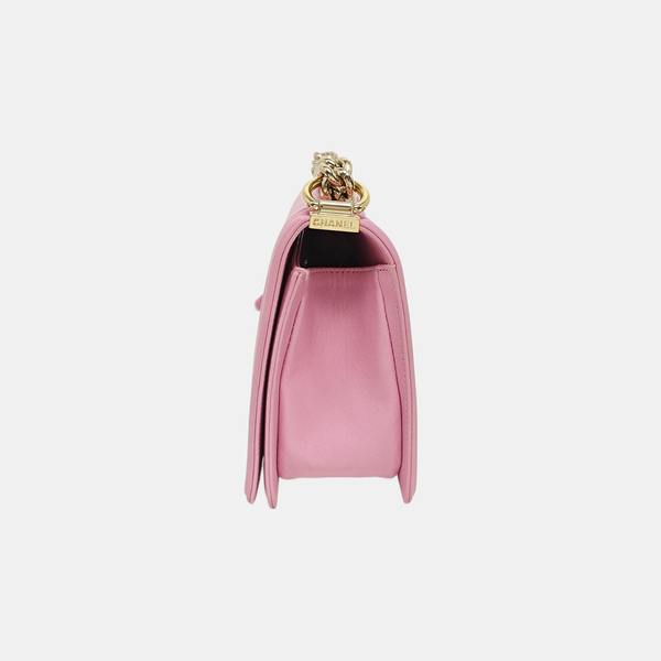 BOY CHANEL Medium Chevron Calfskin Pink