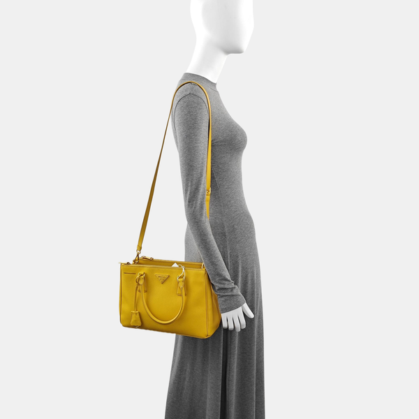 Galleria Large Saffiano Calfskin Yellow