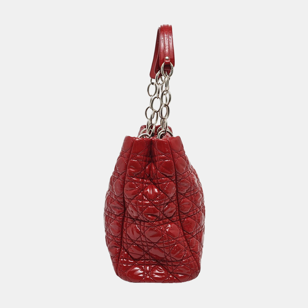 Dior Soft Large Cannage Patent Leather Red