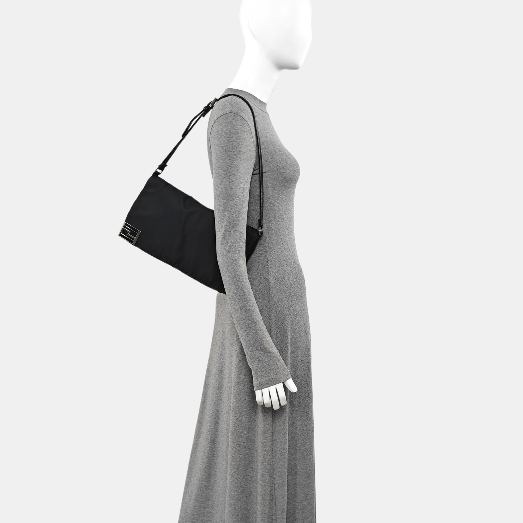Nylon Top Handle Bag Black