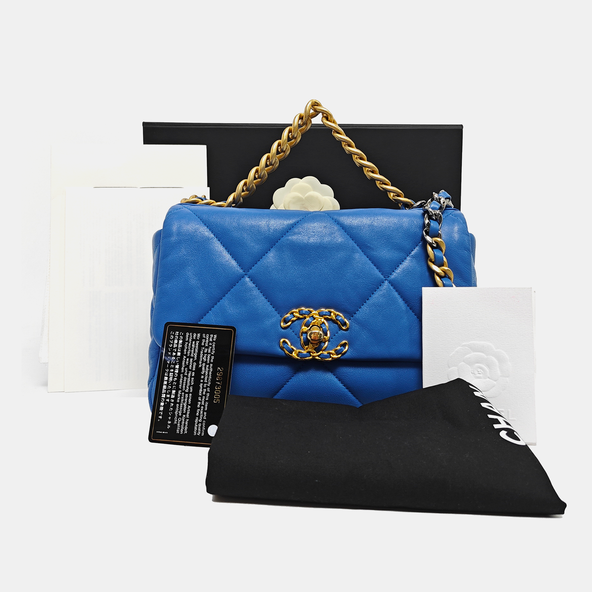 CHANEL 19 Small Quilted Lambskin Blue
