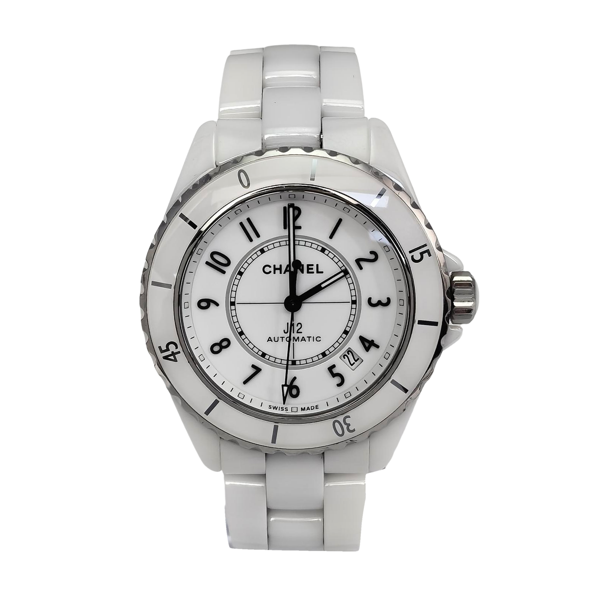 J12 38mm White Automatic Watch