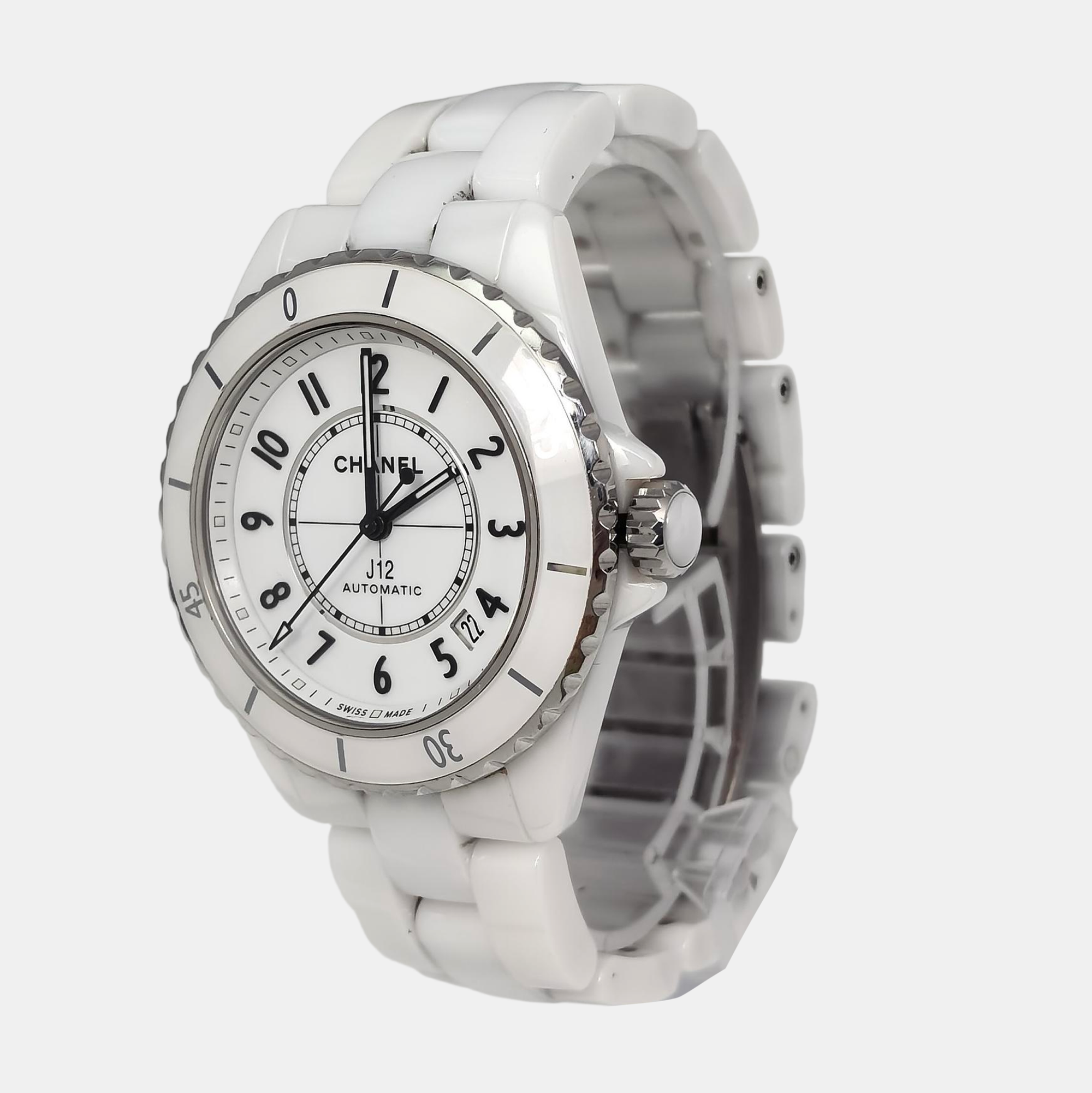 J12 38mm White Automatic Watch
