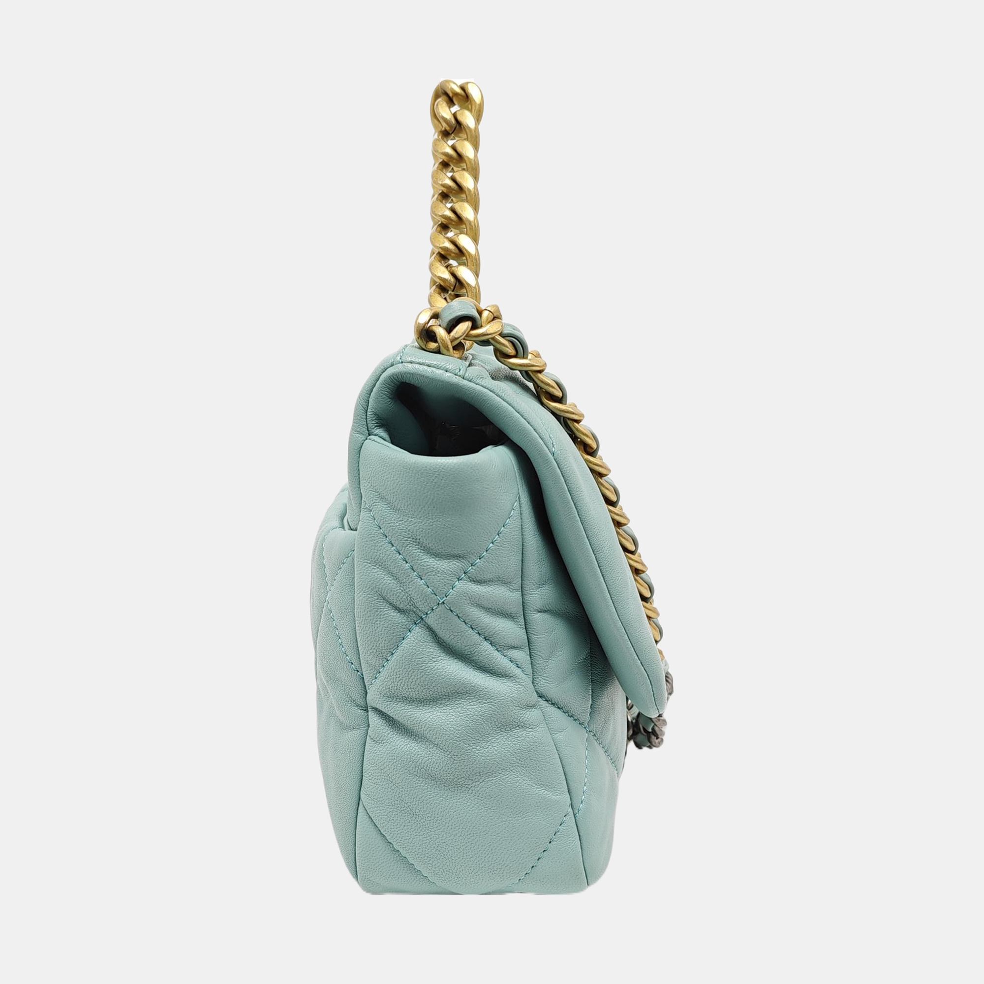 CHANEL 19 Small Quilted Lambskin Green