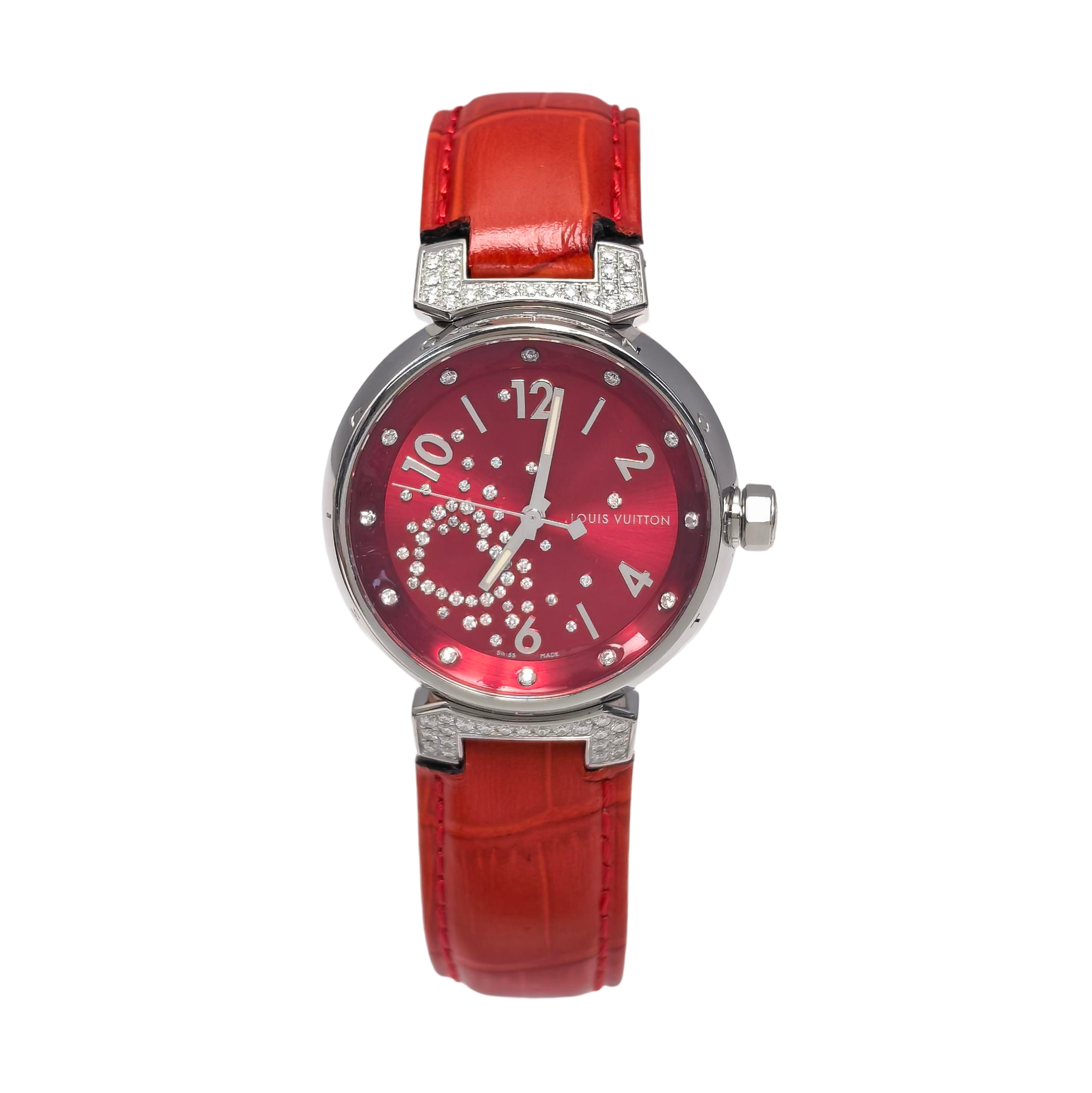 Tambour LV Glamour 34mm Red Quartz Watch