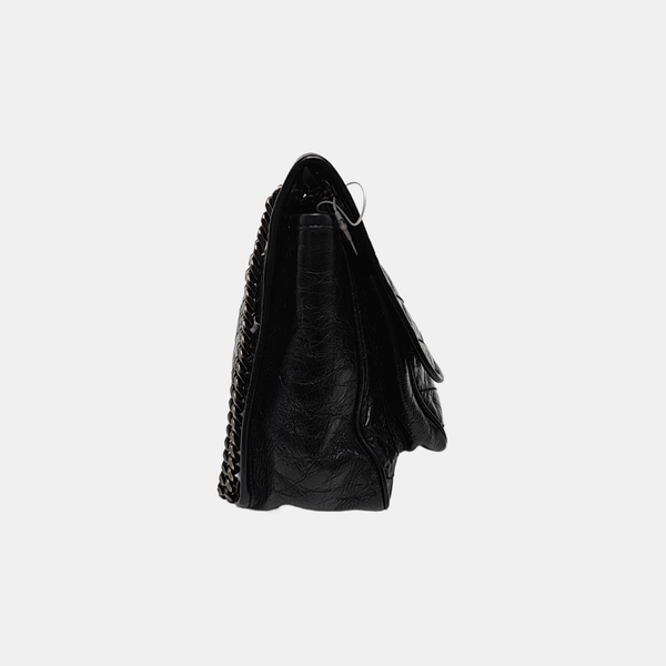 NIKI Medium Chevron Calfskin Black