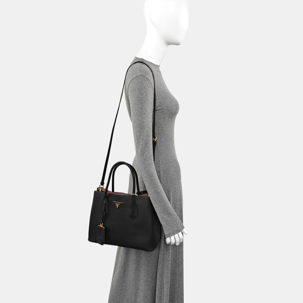 Double Saffiano Calfskin Black