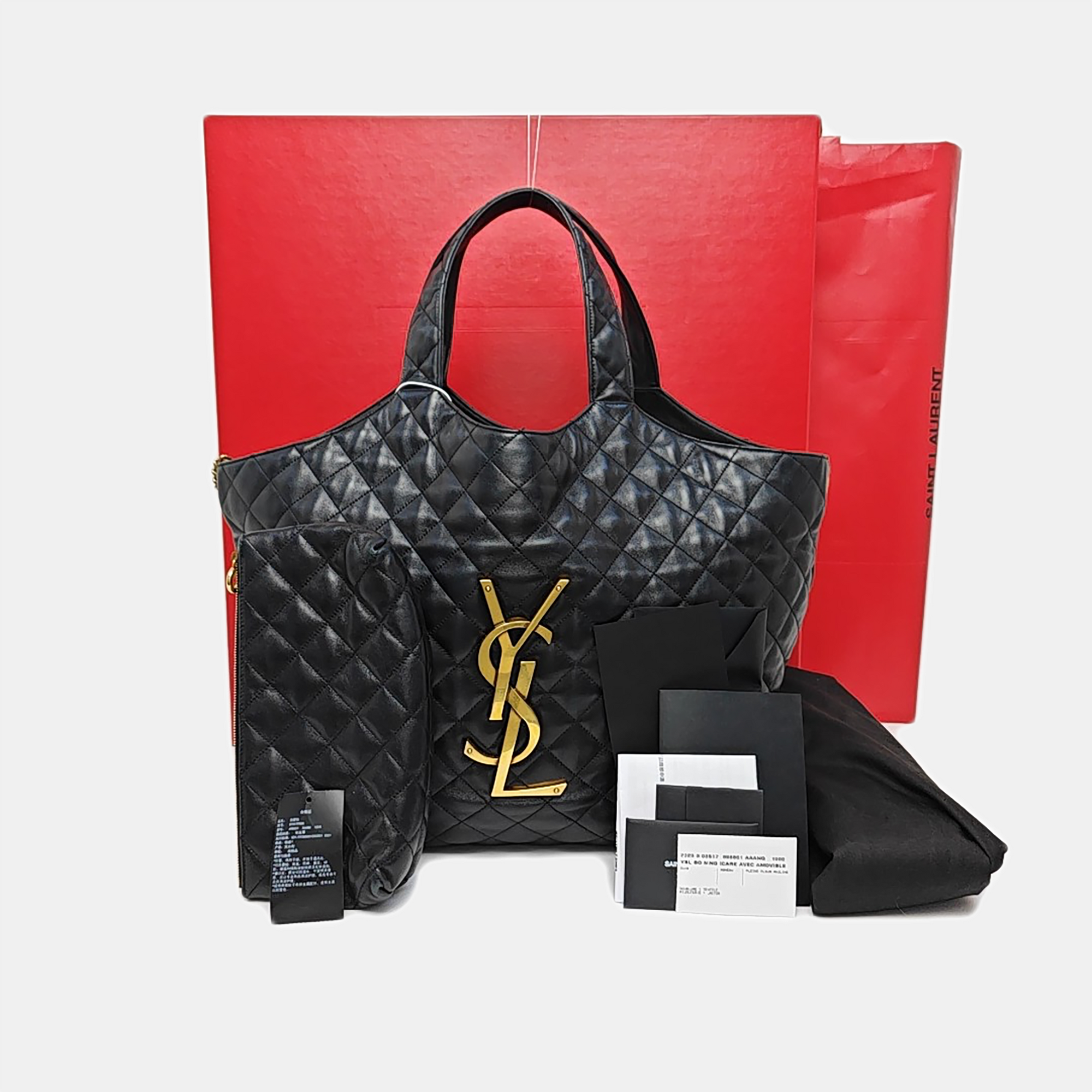 ICARE Extra Large Quilted Lambskin Black