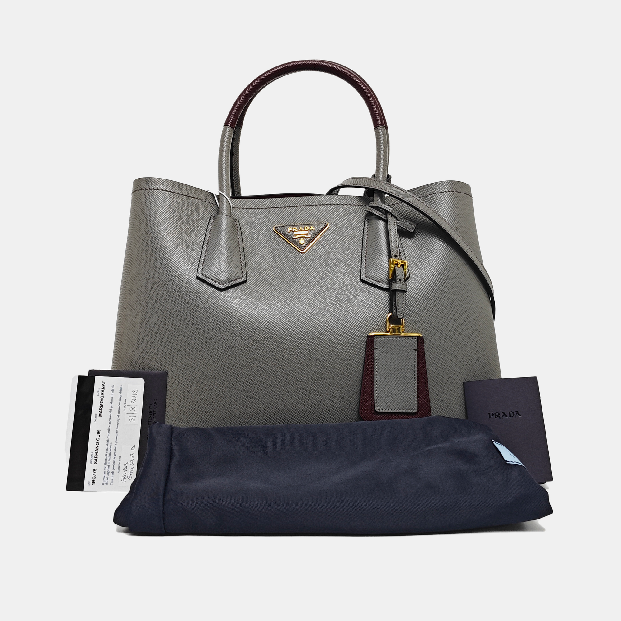 Double Medium Calfskin Gray
