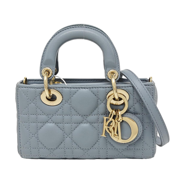 Lady D-Joy Super Mini Cannage Lambskin Blue