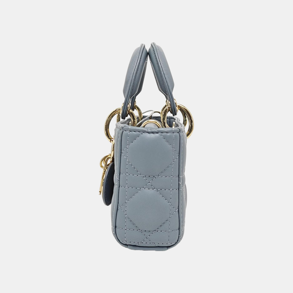 Lady D-Joy Super Mini Cannage Lambskin Blue