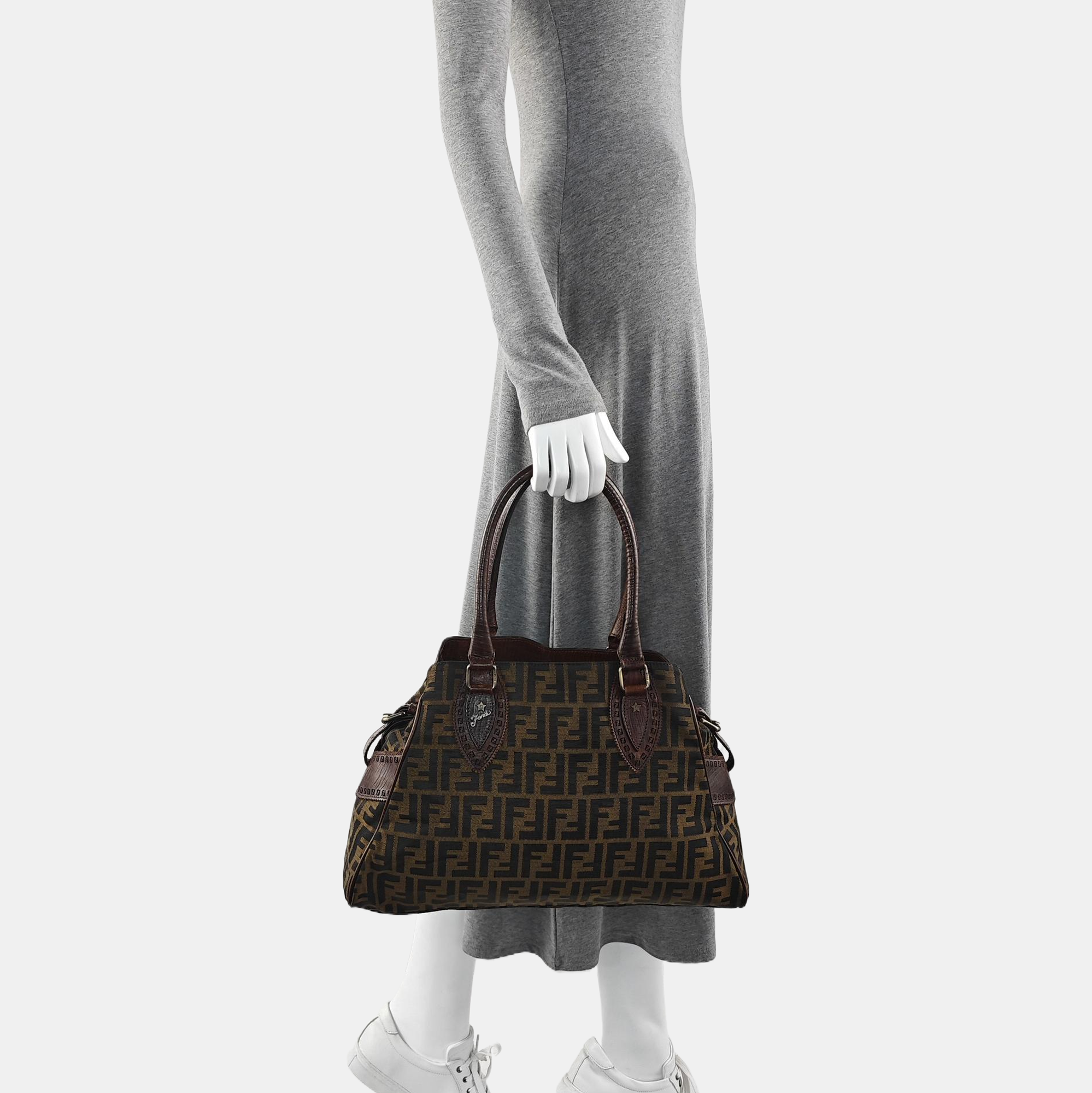 Canvas Top Handle Bag Brown