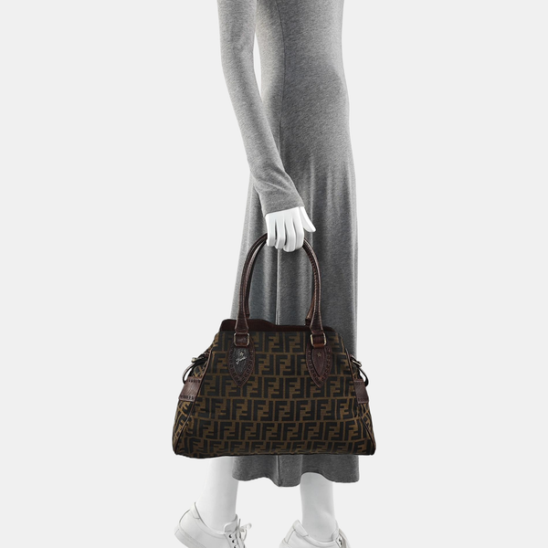 Canvas Top Handle Bag Brown