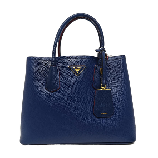 Double Medium Calfskin Blue