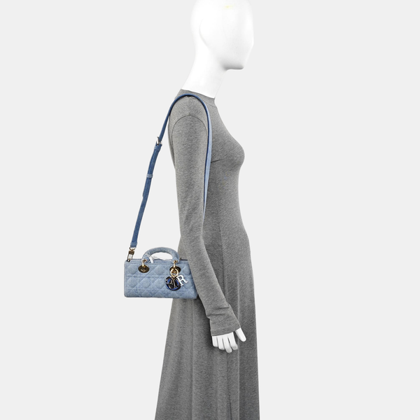 Lady D-Joy Small Cannage Denim Blue