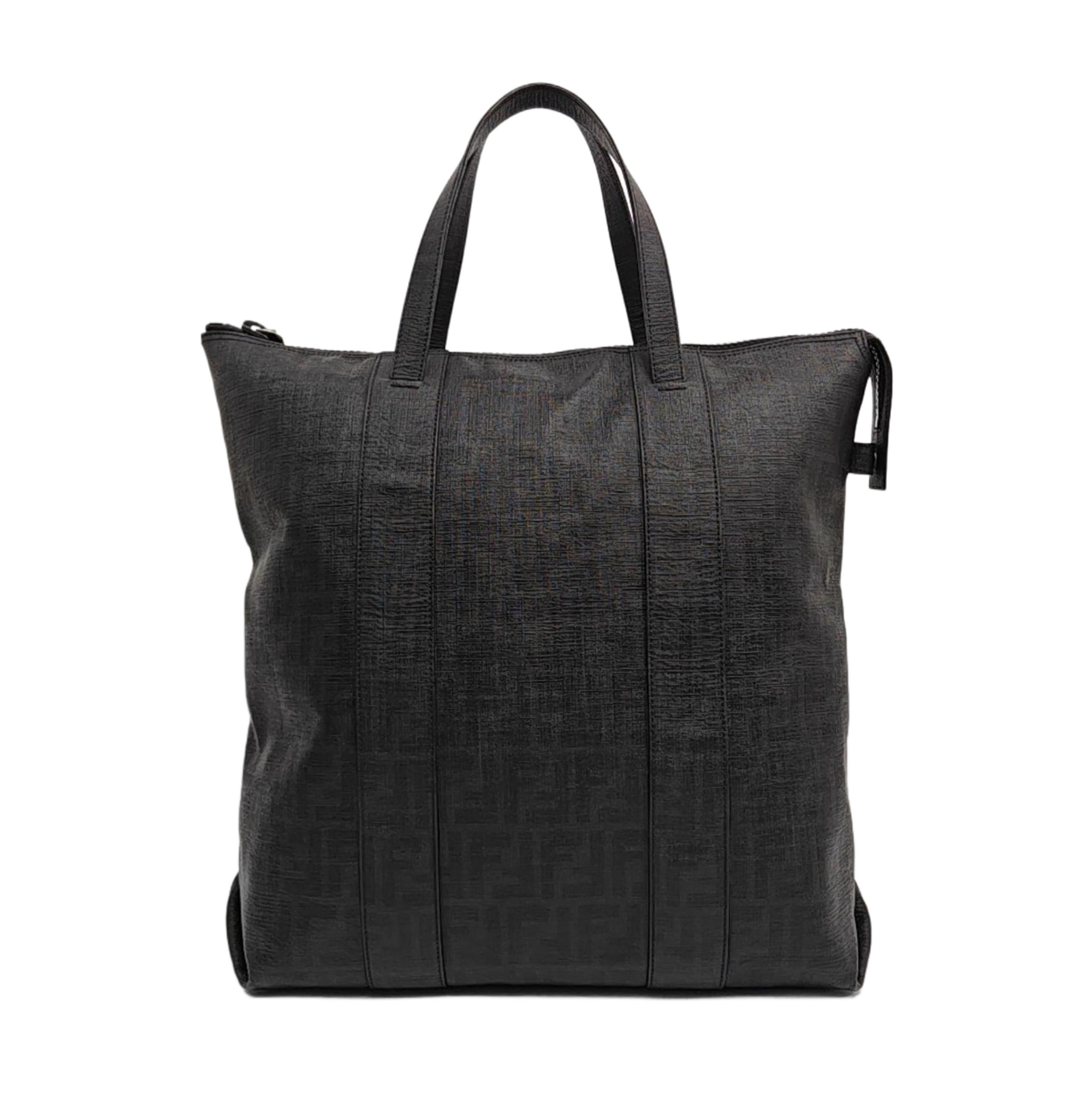 Coated Canvas Top Handle Bag Black