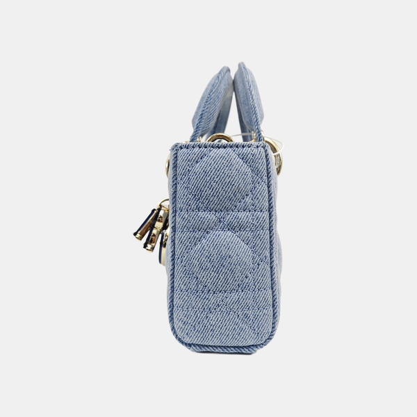 Lady D-Joy Small Cannage Denim Blue