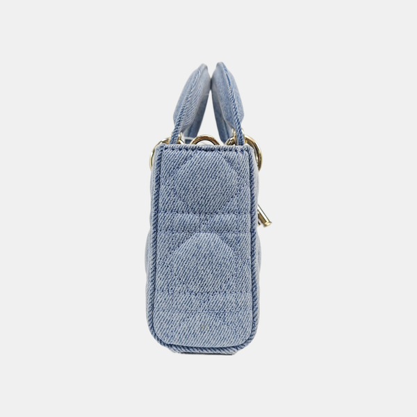 Lady D-Joy Small Cannage Denim Blue