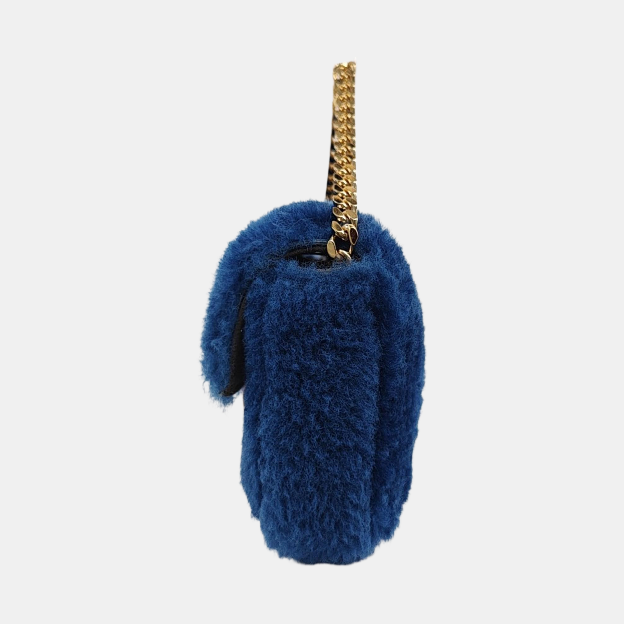 Fur Shoulder Bag Blue
