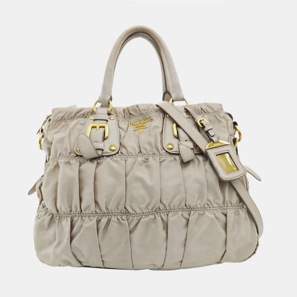 Gaufre Quilted Nylon Beige