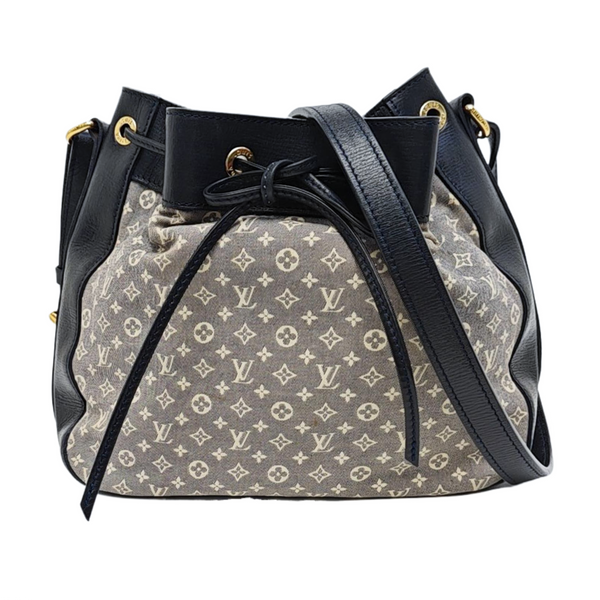 Monogram Denim Bucket Bag Gray