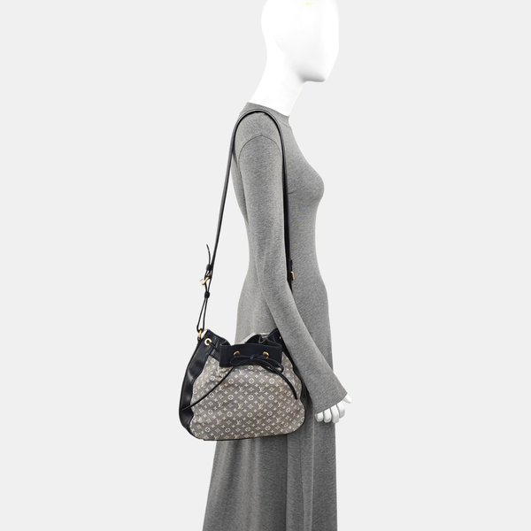 Monogram Denim Bucket Bag Gray