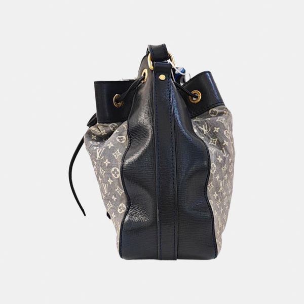 Monogram Denim Bucket Bag Gray