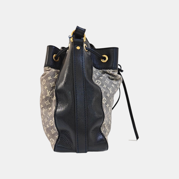 Monogram Denim Bucket Bag Gray