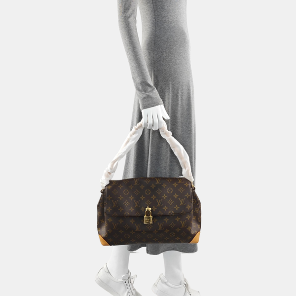 Monogram Coated Canvas Shoulder Bag MM Brown