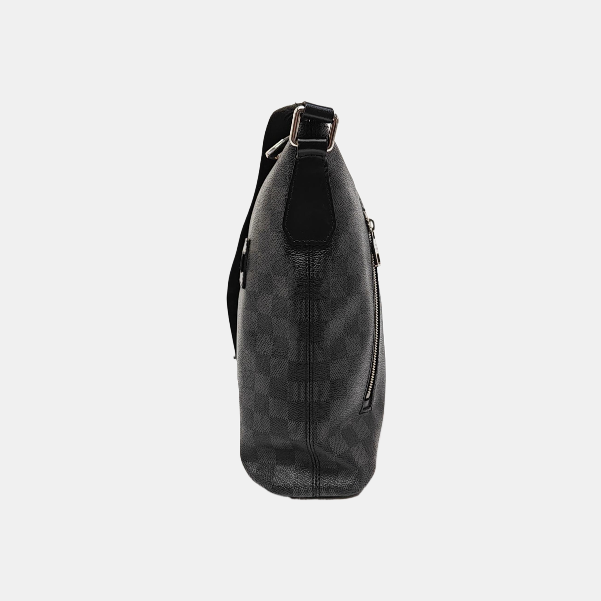 Damier Graphite Coated Canvas Shoulder Bag Black