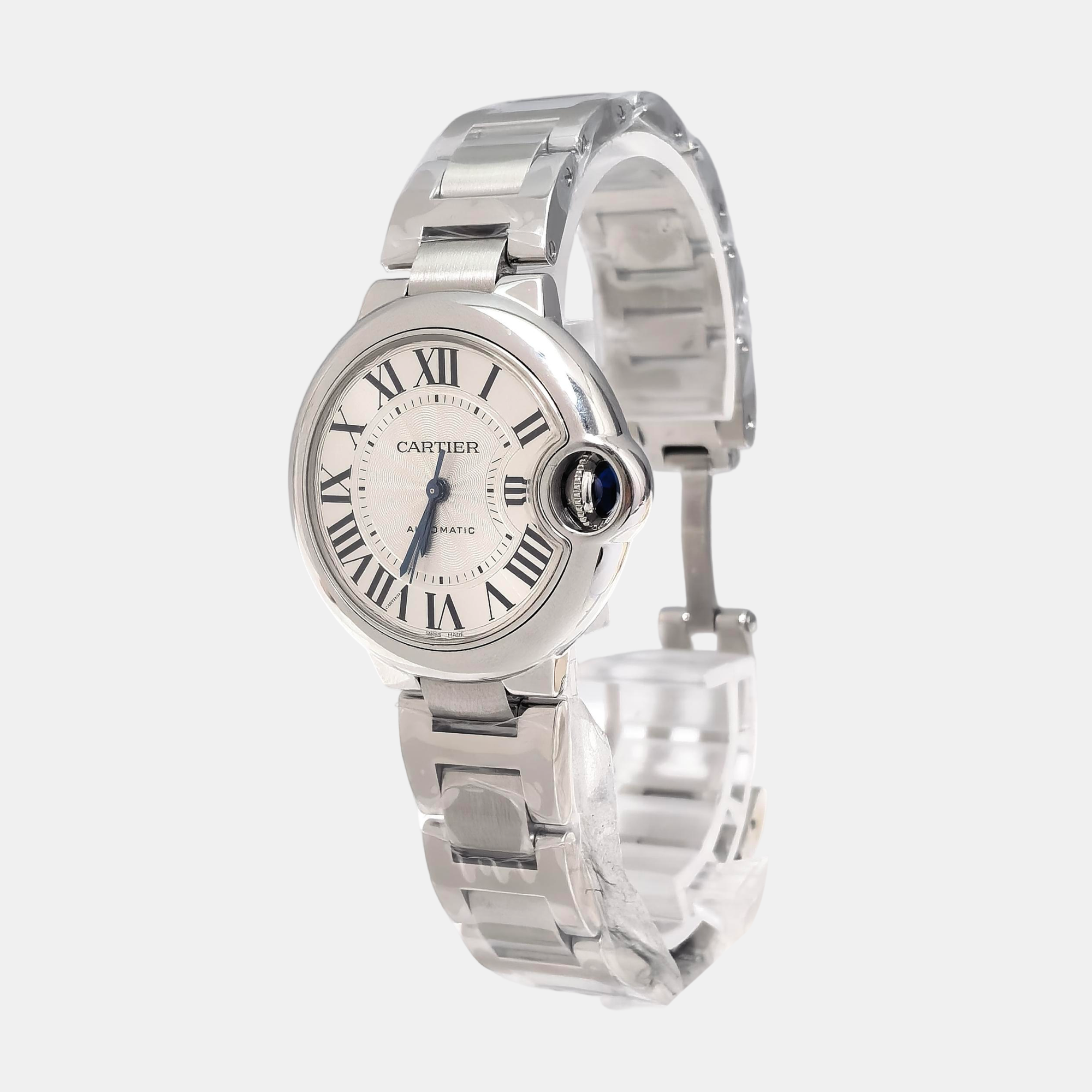 Ballon Bleu de Cartier 33mm White/Silver Automatic Watch