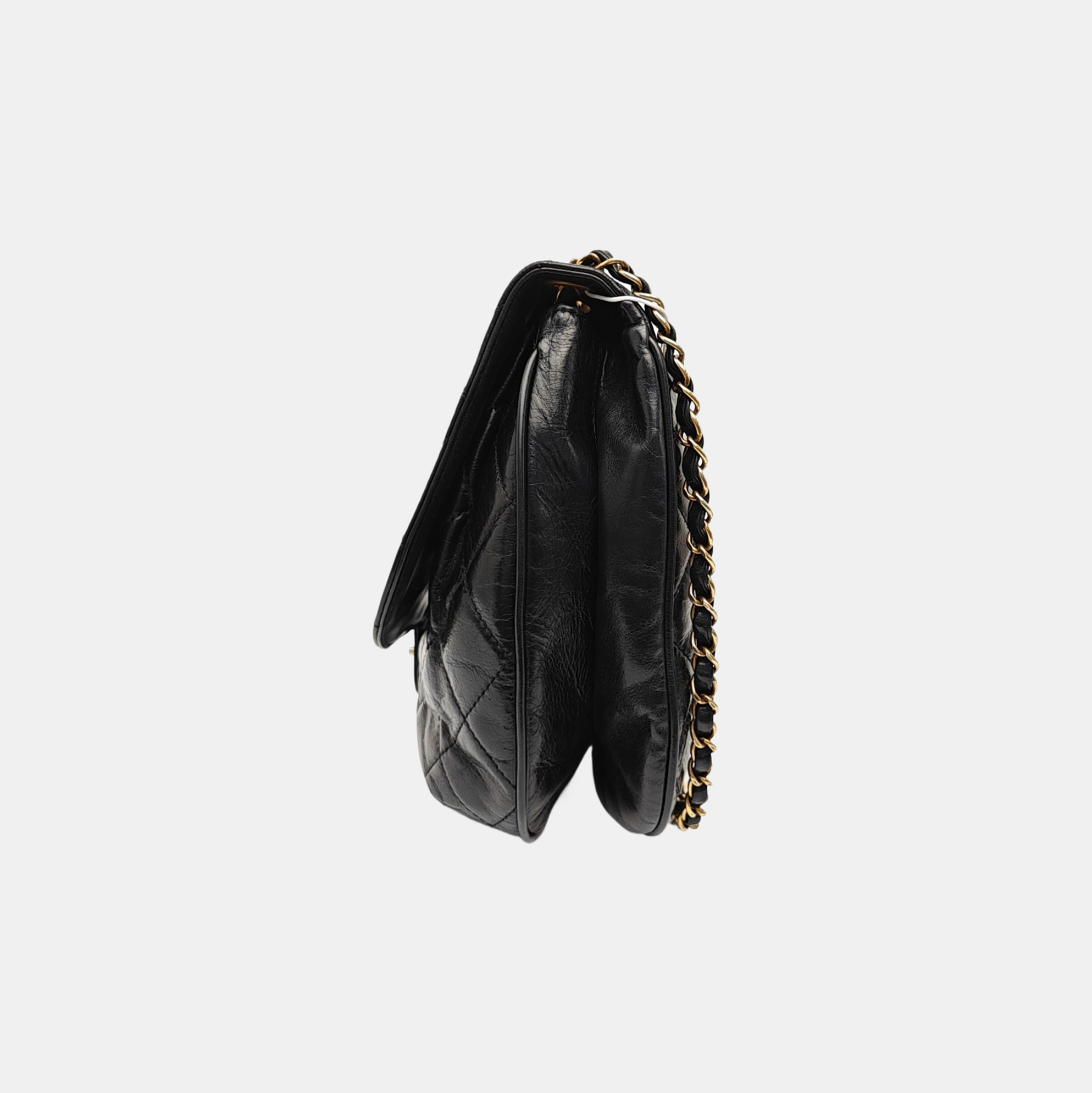 Quilted Calfskin Shoulder Bag Black