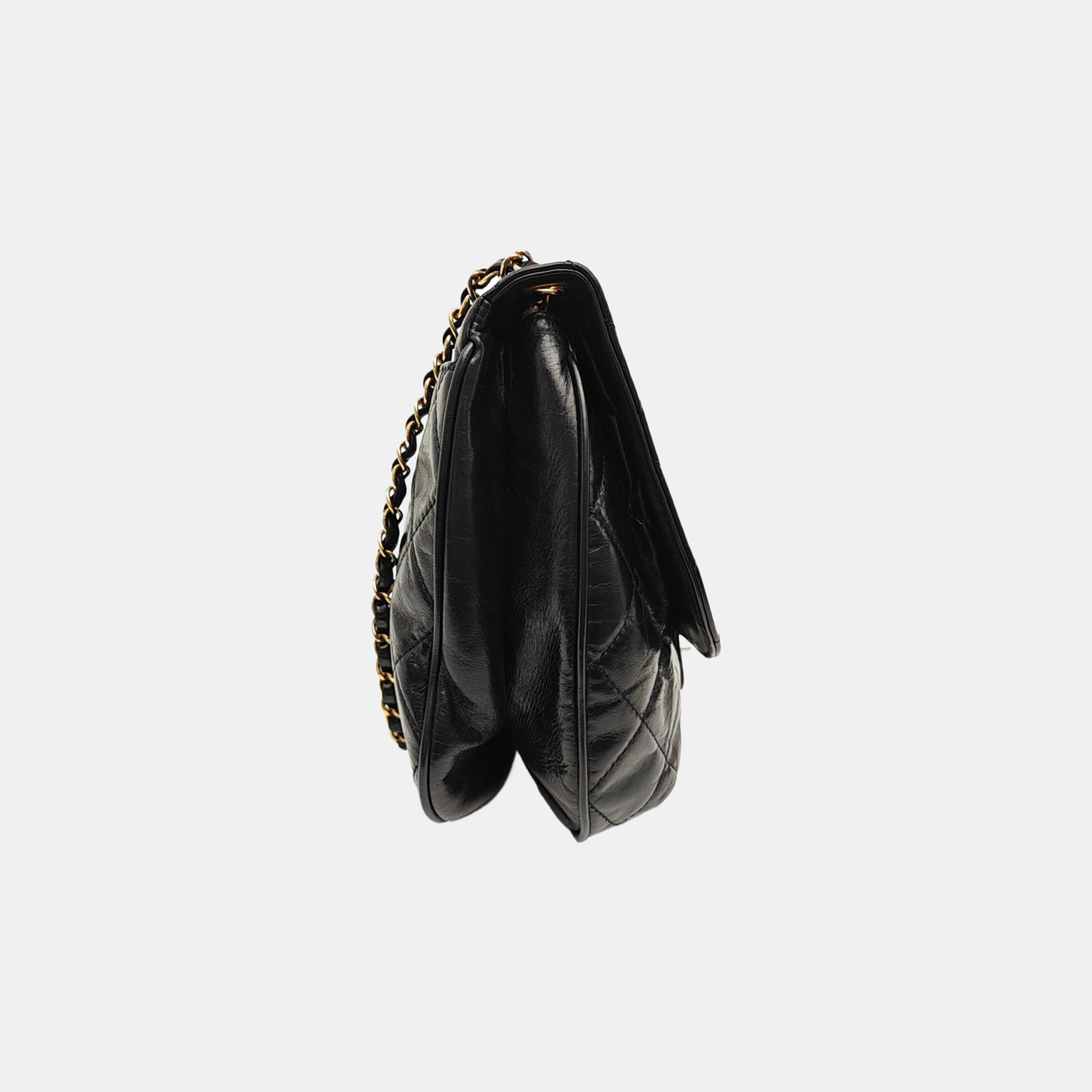 Quilted Calfskin Shoulder Bag Black