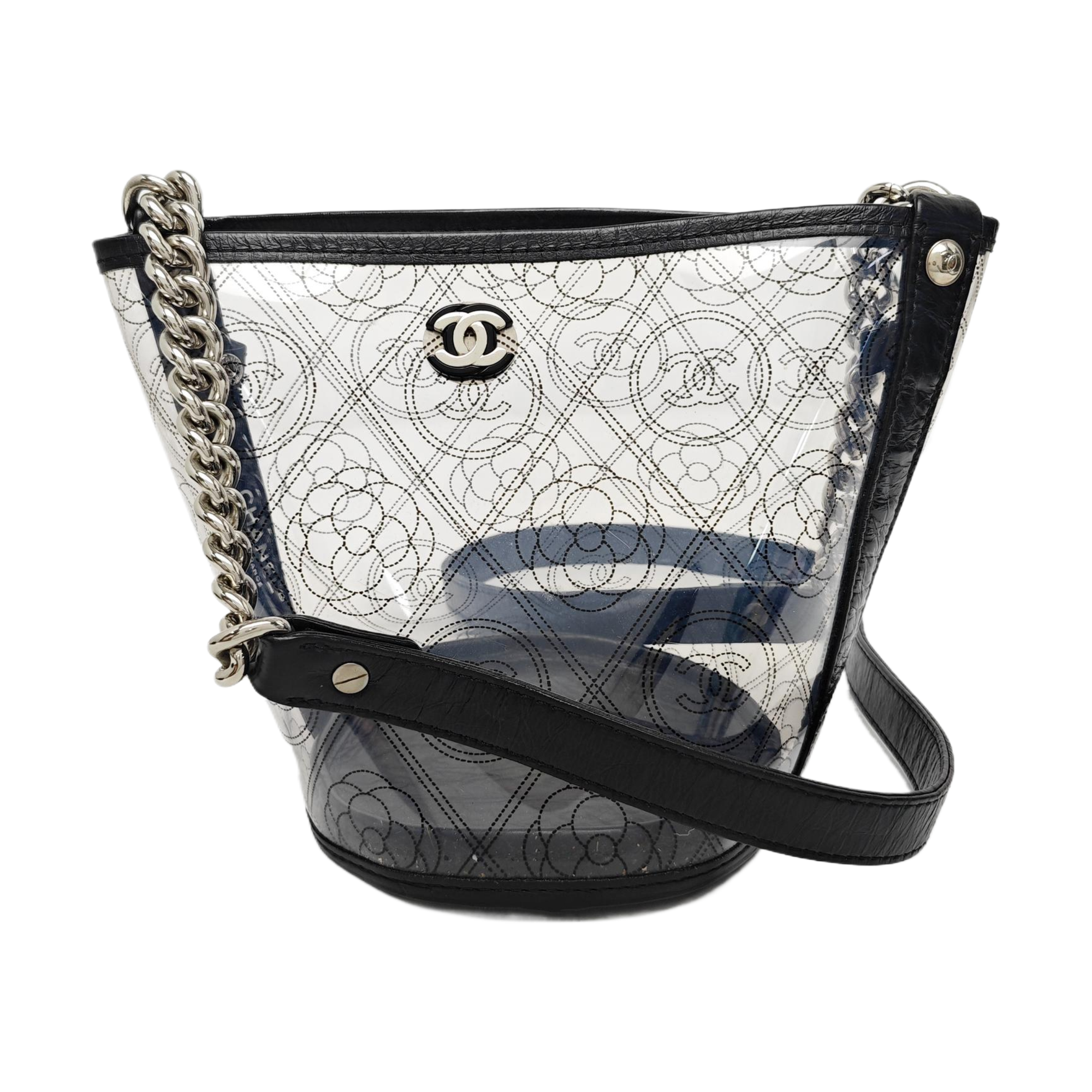 Quilted Special Material Bucket Bag Clear