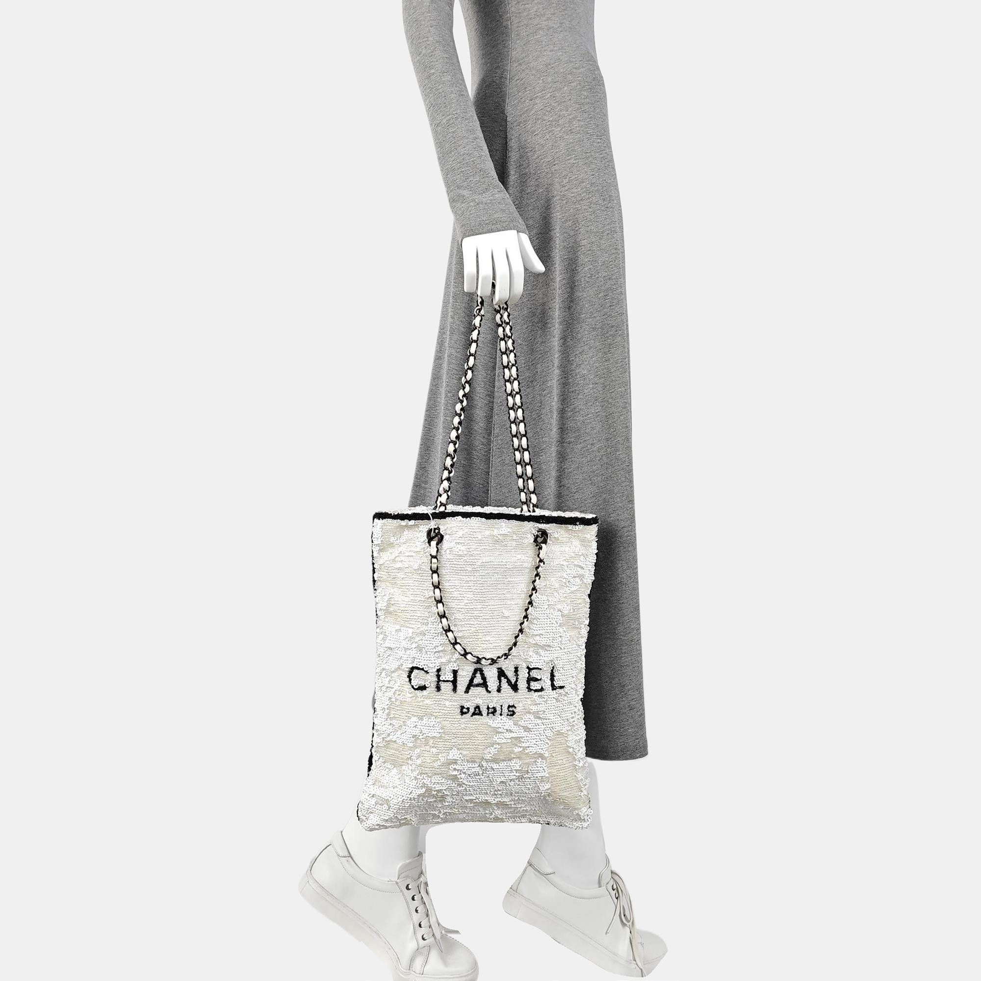 Sequins Shoulder Bag White